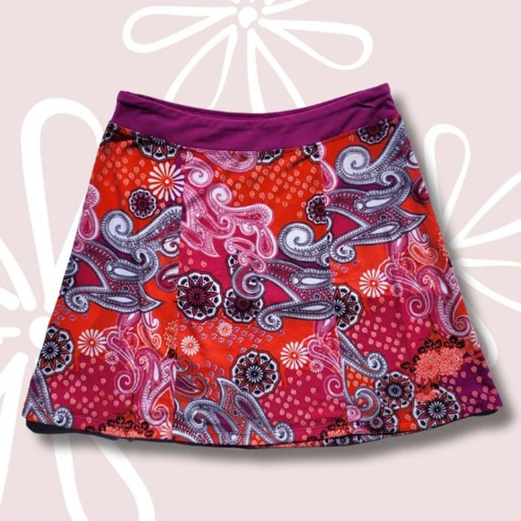 Prana Dresses & Skirts - PRANA Orange Paisley Boho A-line Skirt Size Small